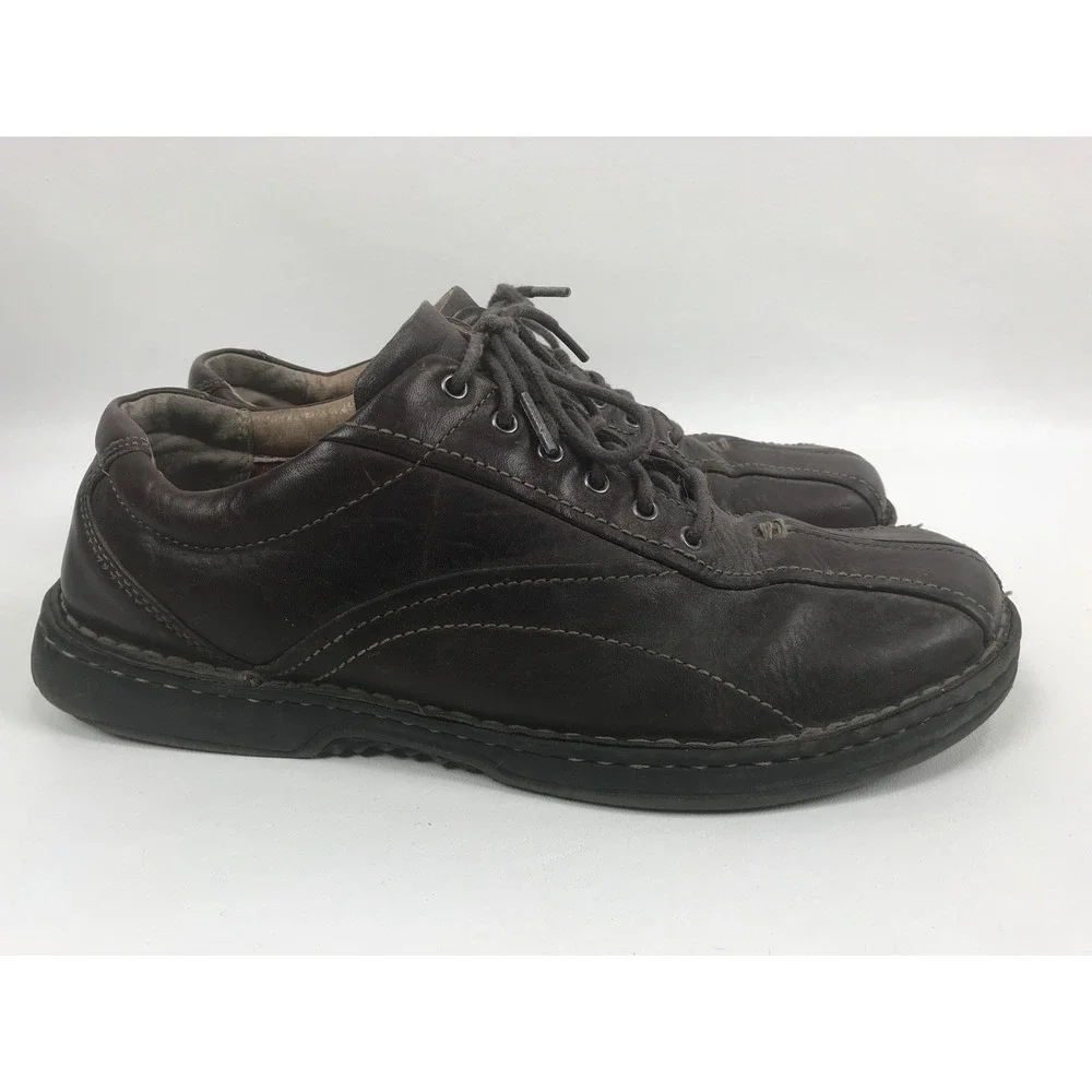 Clarks Nebulae Shoes Bicycle Toe Lace Up Loafer Mens Size 9M Brown Leather 75051